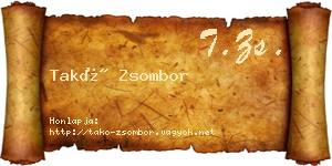 Takó Zsombor névjegykártya